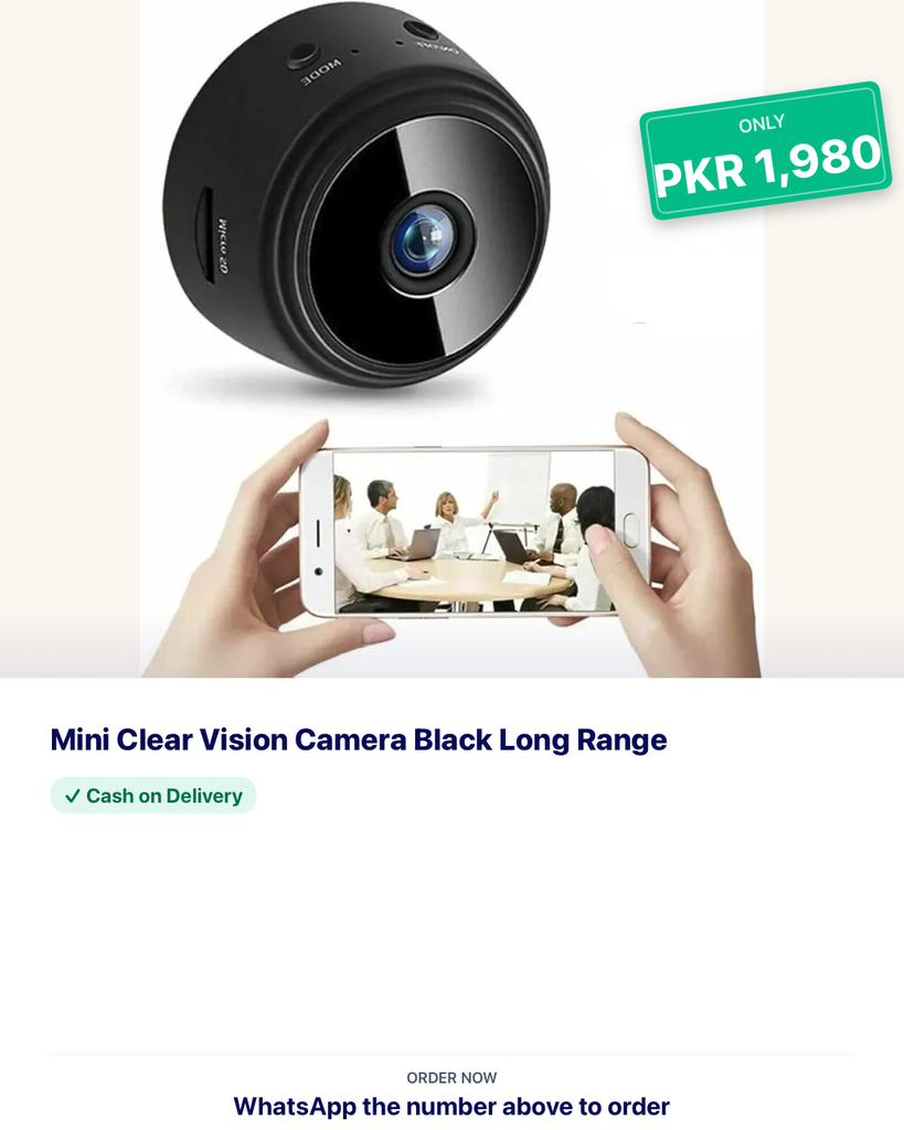 Mini Clear Vision Camera Black Long Range